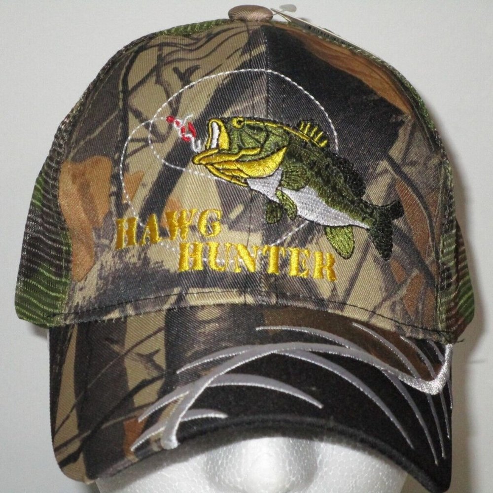 New 3 Oaks Adjustable Camo / Camo Net Back Fishing Baseball Cap,Snap Adjust#763